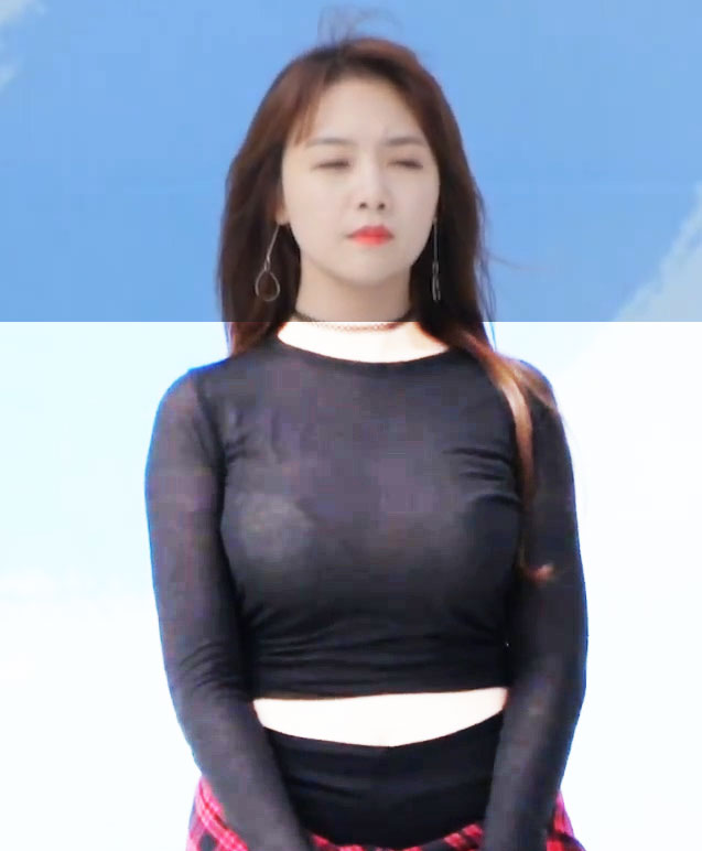 살찐 시스루 민아 밝기 조절