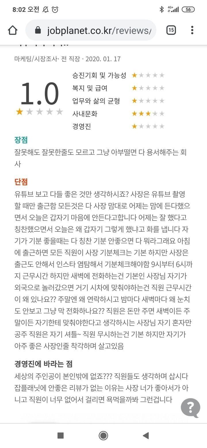 유튜버 하늘이 운영하는 회사 잡플래닛 후기.jpg