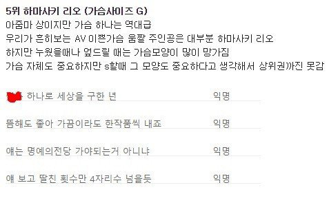 우유통이 이쁜 av배우 10인