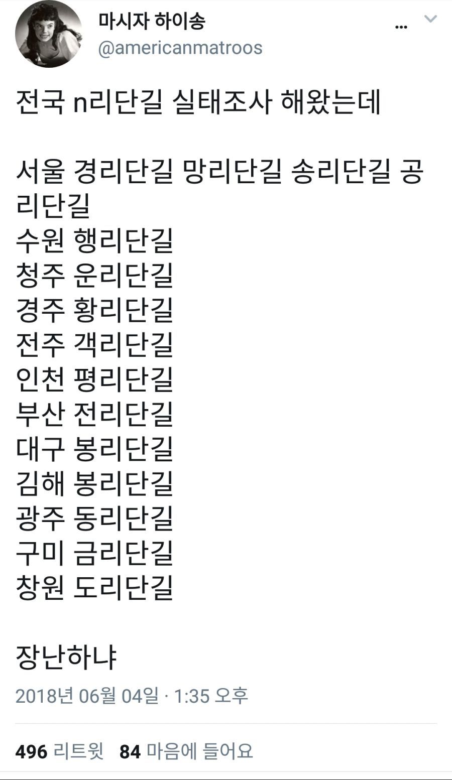 전국 n리단길 실태조사