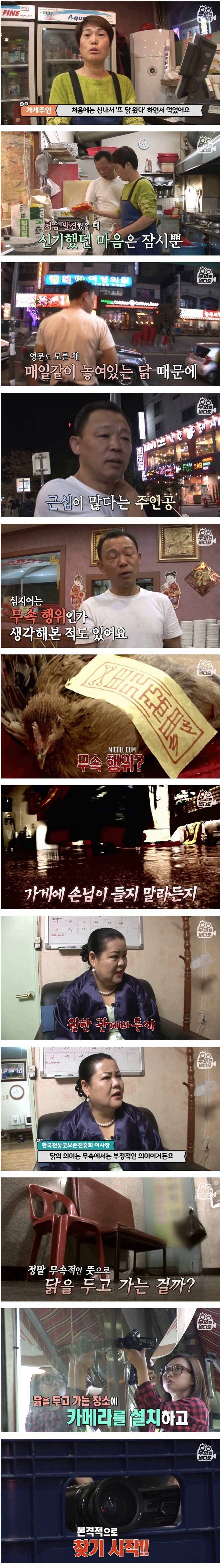 4년간 한 가게 앞에 놓인 700마리의 생닭