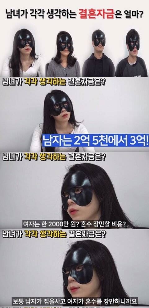 결혼자금에 대한 남녀의 솔직한 생각