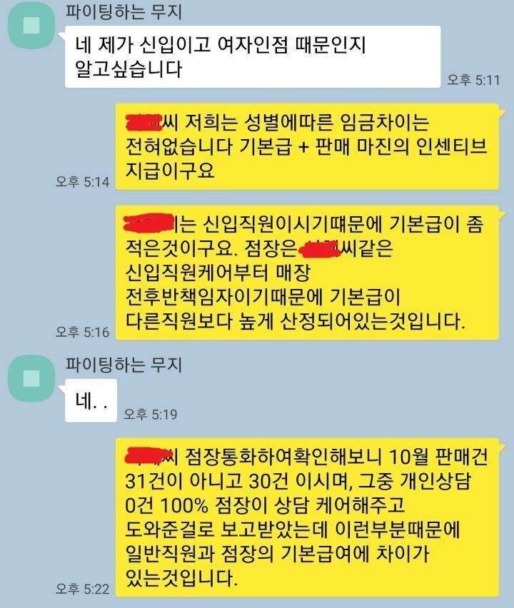 판매직 여직원 빼애액