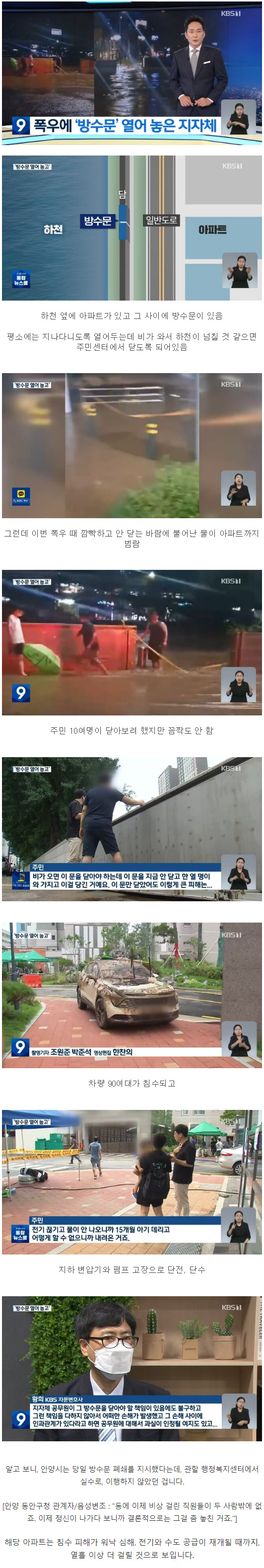 실수로 방수문 열어둔 지자체