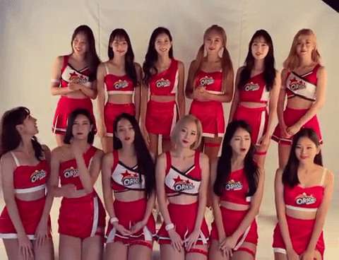 두산 치어팀 단체촬영