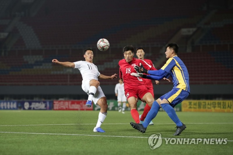 축구 국가대표팀 북한전 경기 사진