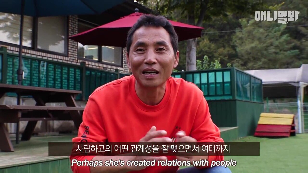 산책로 화장실에 유기된 개