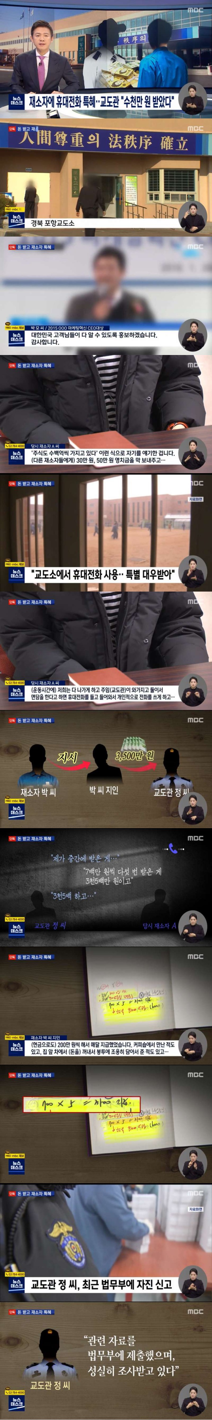 재소자에 휴대전화 특혜