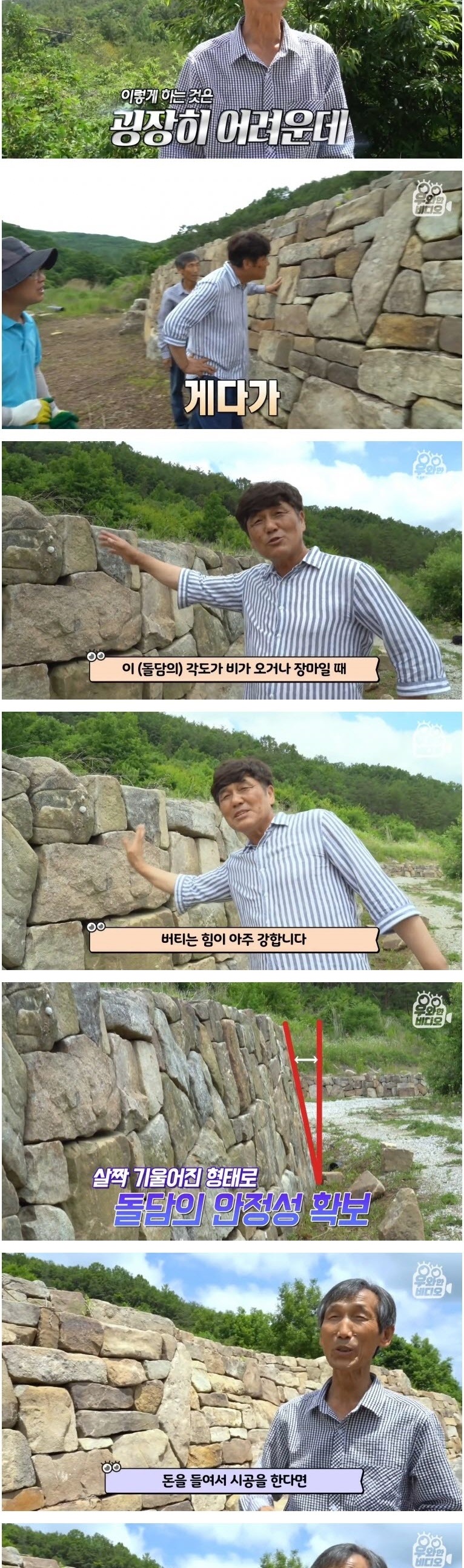 깊은 산속에서 발견된 미스테리 돌담