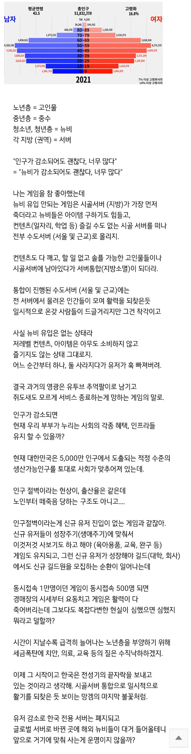 한국은 망해가는 게임과 같다