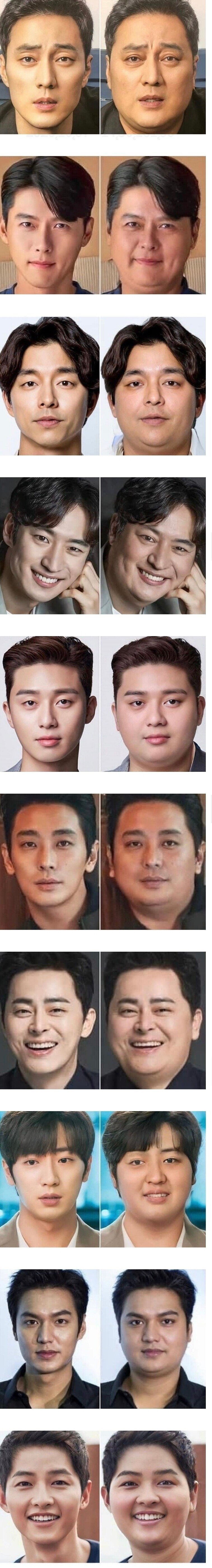 남자 배우 살찐 모습