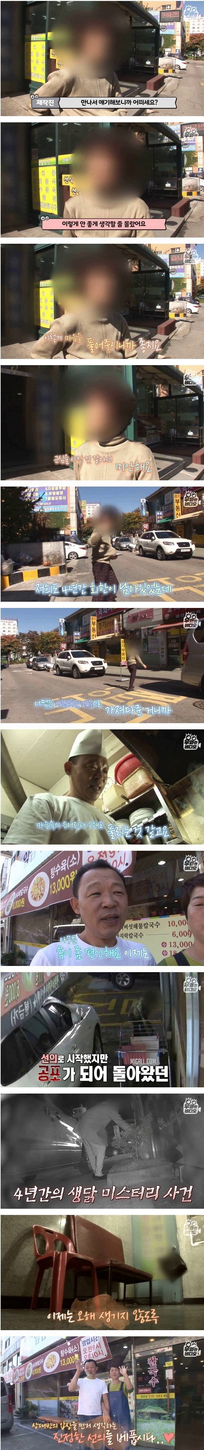 4년간 한 가게 앞에 놓인 700마리의 생닭