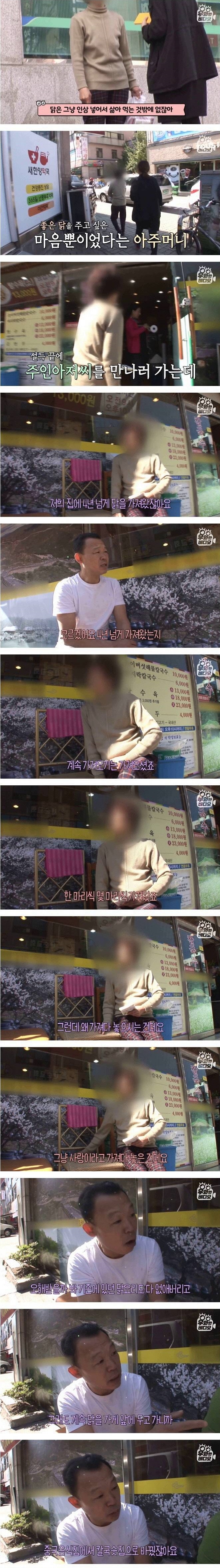 4년간 한 가게 앞에 놓인 700마리의 생닭