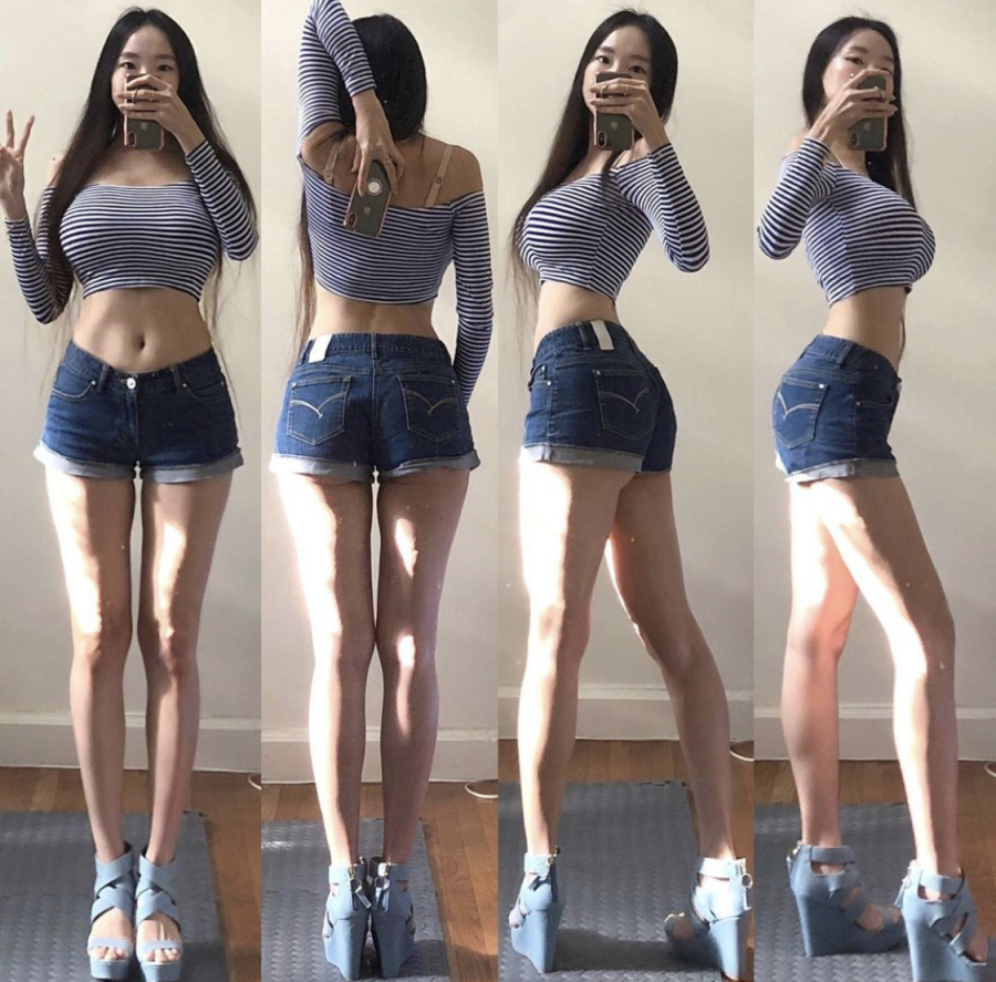 아시아 처자의 아름다운 몸매