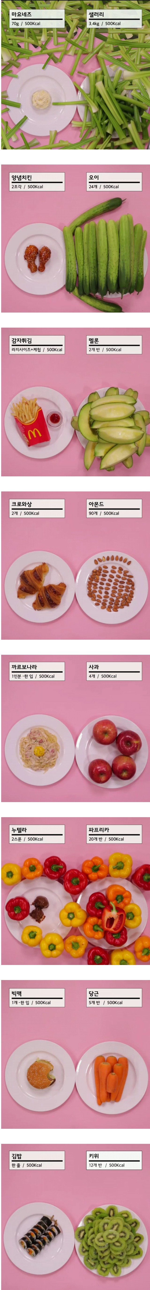 같은 500 칼로리