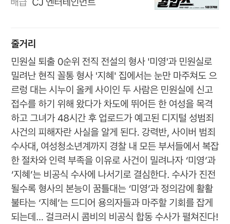 걸캅스 공식 스토리