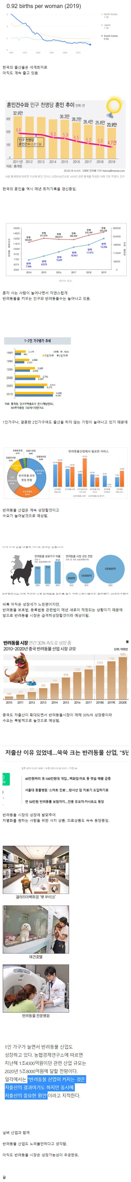 출산율 결혼율 그리고 반려동물 시장