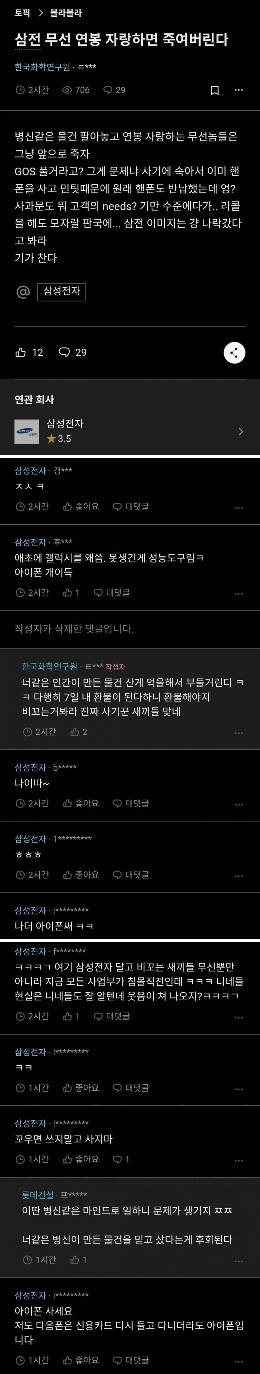 삼전 직원들 근황