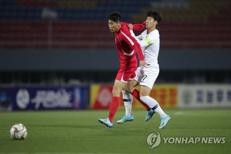 축구 국가대표팀 북한전 경기 사진