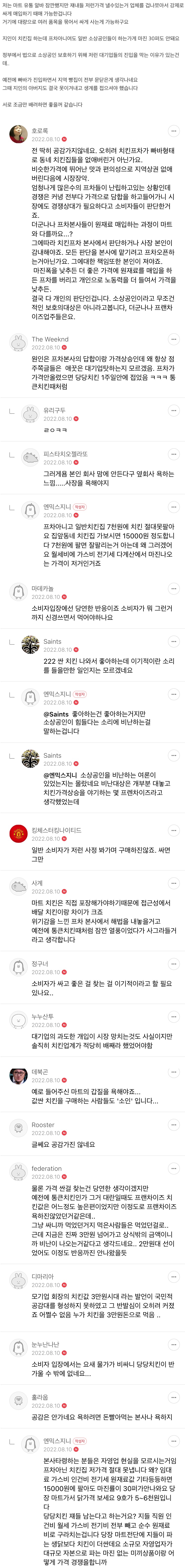 치킨 자영업자의 한탄