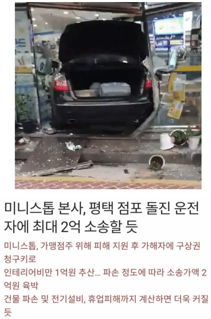 편의점 차량돌진 난동 상황