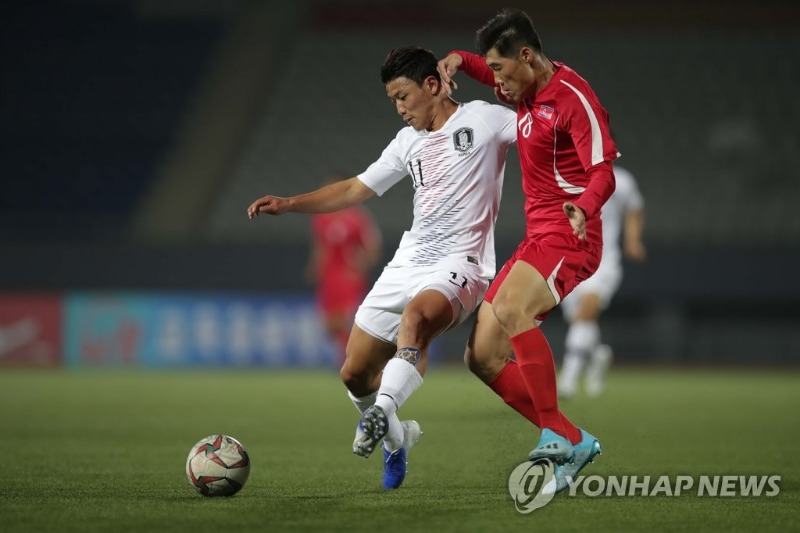 축구 국가대표팀 북한전 경기 사진