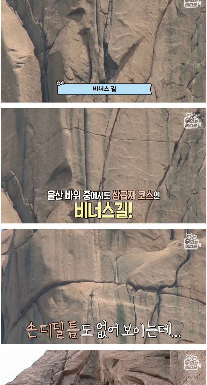 암벽 타는 백발 커플