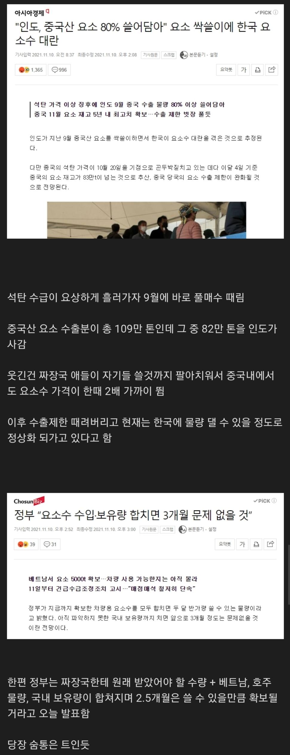 요소수 확보에 발빨랐던 인도.news