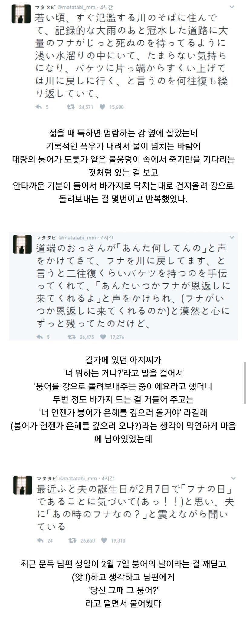붕어를 도와줬던 일본녀.jpg