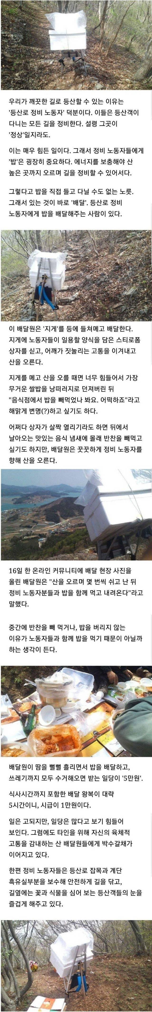 등산로 정비 노동자