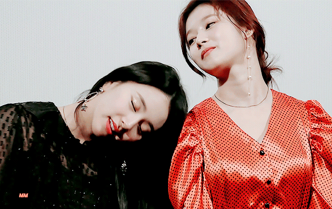 브이하는 사나 + 사나의 유혹에 굴복한 채영
