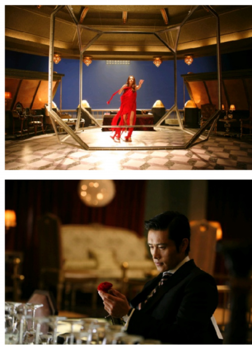 케이블 줄에 메달린 한채영