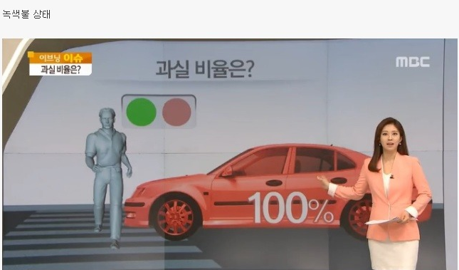 무단횡단 과실 비율