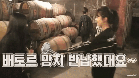 와인마시고 취한 아이린 슬기 걸음걸이