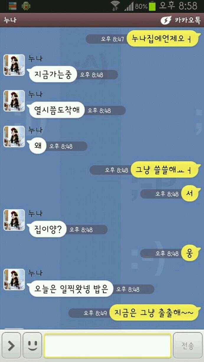걸그룹 출신 누나와 동생의 카톡