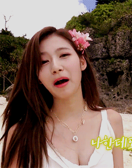 머리에 꽃 꽂은 사나