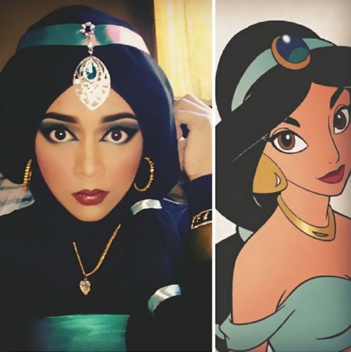 히잡으로 디즈니캐릭터 코스프레