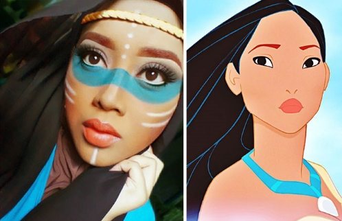 히잡으로 디즈니캐릭터 코스프레