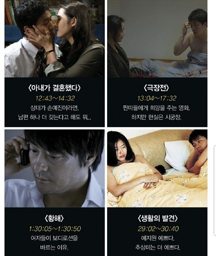 맥심 선정 한국영화 속 ㅅㅅ 50장면(시간도 있음)