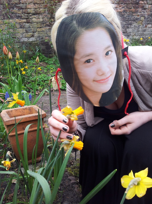 Yoona enjoying the garden