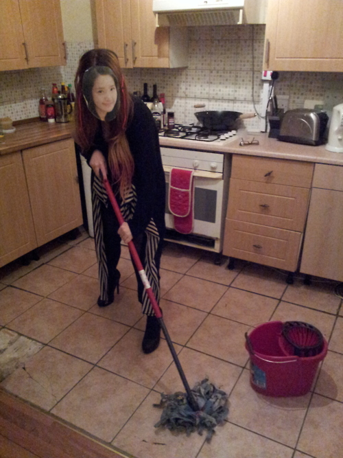 Yoona mopping up